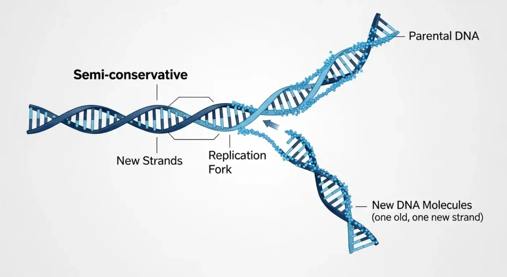 what does semi conservative mean in dna replication